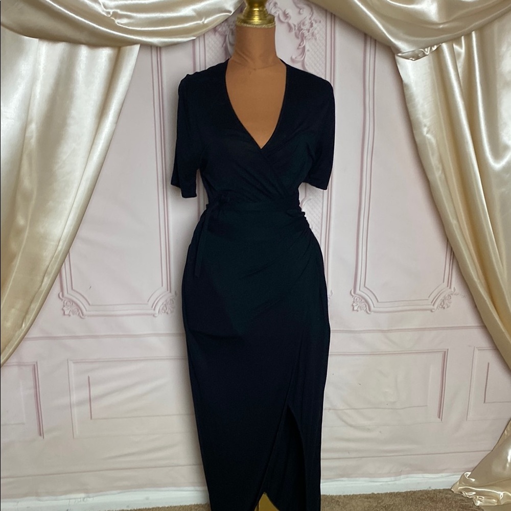 Elegant Black Wrap Dress